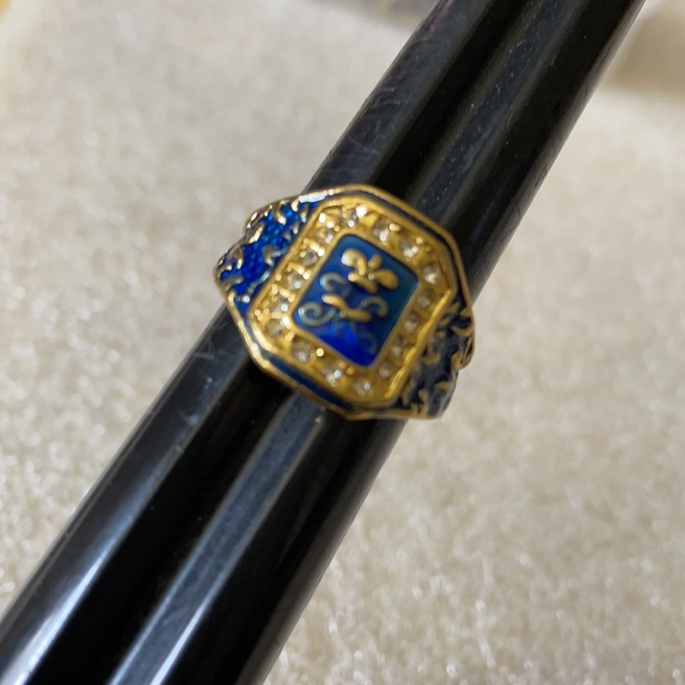 Enamel and CZ ring - Picture 4 of 4